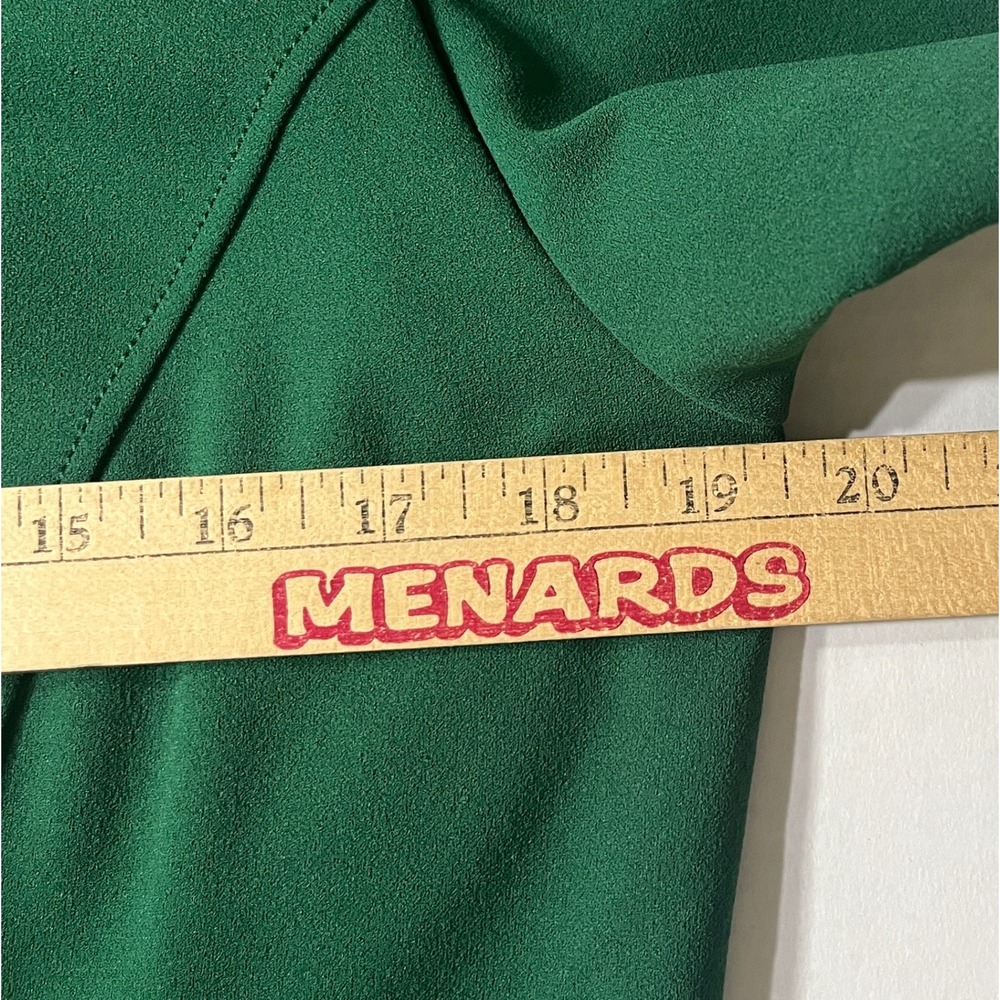 Karl Lagerfeld Paris Dress Size 12 Green Fit and Flare Puff Sleeve A-Line Mini - Picture 6 of 7